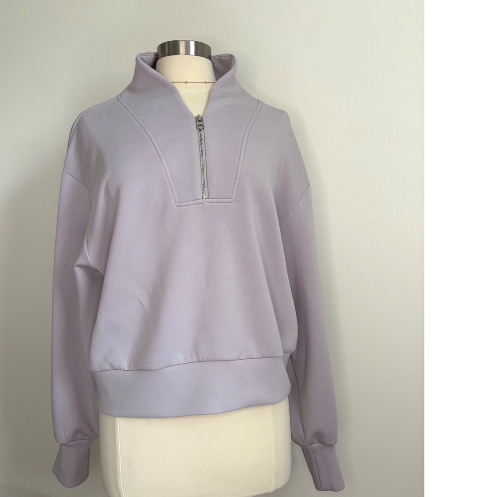 Varley Davidson Sweat DoubleSoft Half Zip Pullover Purple Lavender VAR01080 L